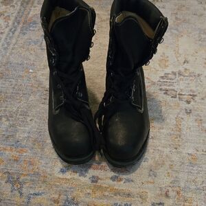 Black Mens Steel Toe Lace-Up Boots
